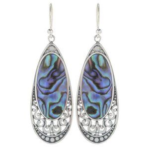 Sterling Silver Paua Shell Drop Earrings